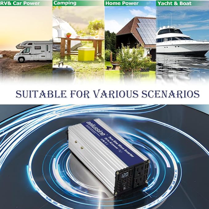 1200W Pure Sine Wave Inverter-48V DC to 110V 120V AC Power Converter - Image 6