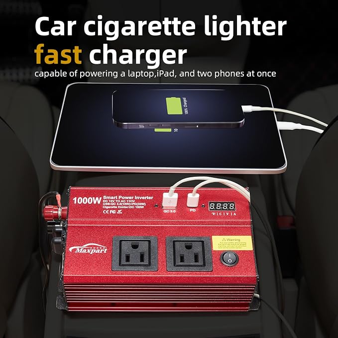 TWING Car 1000w Inverter, 12v DC to 110v Power Inverters - Image 9