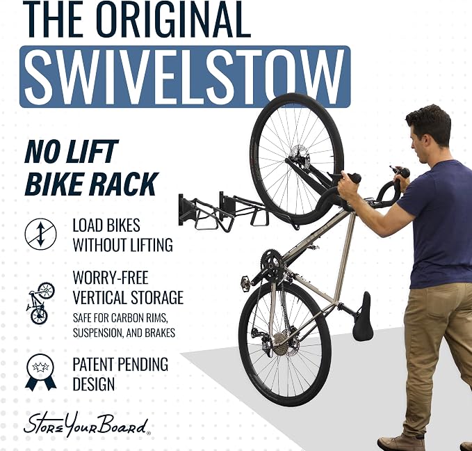 StoreYourBoard SwivelStow Mountain Bike Storage Rack 2 Pack – Heavy Duty Bike - Image 3