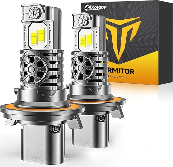 Latest H13/9008 Light Bulbs Hi/Low Beam, 60000LM 1000% Super Brighter, 70000+ by FAHRENTERMITORLEDLIGHTING