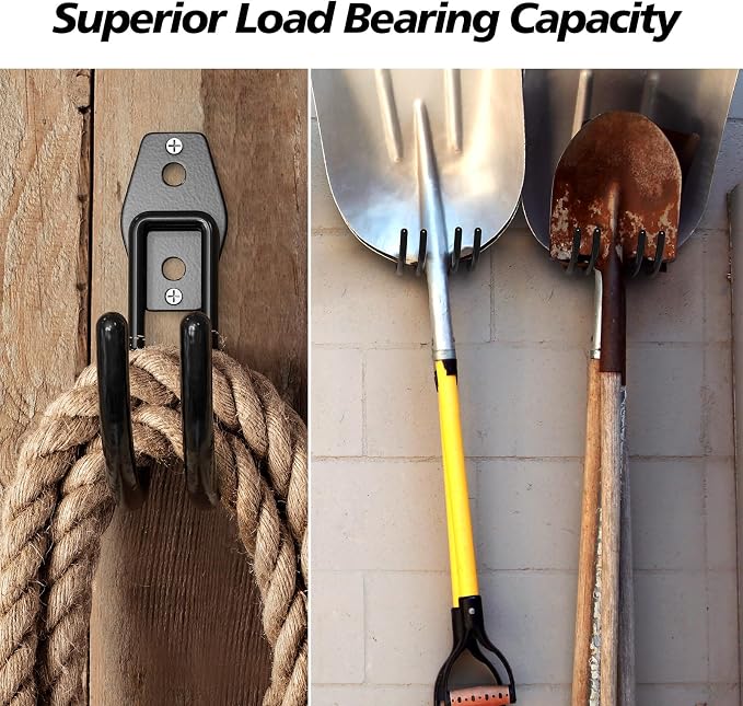 4 Pack 5.5x4.1 inch J Heavy Duty Garage Hooks, Solid Steel Wall Mount Hangers - Image 6