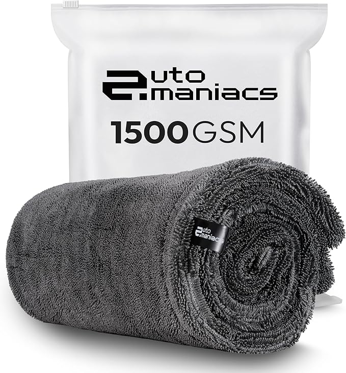 AutoManiacs Drying Towel for Car Detailing, 1500 GSM Ultra Super Absorbent by AutoManiacs