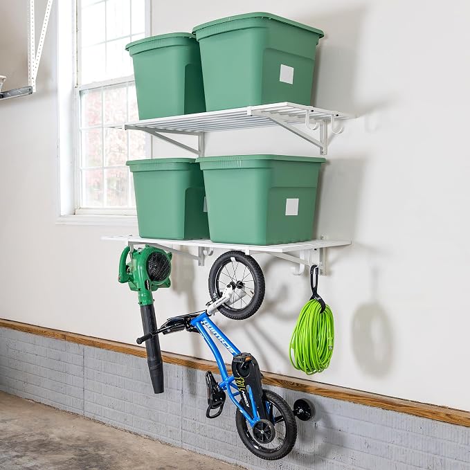 StoreYourBoard 2-Pack Heavy Duty Wall Shelves – Wall-Mounted Garage Storage by StoreYourBoard