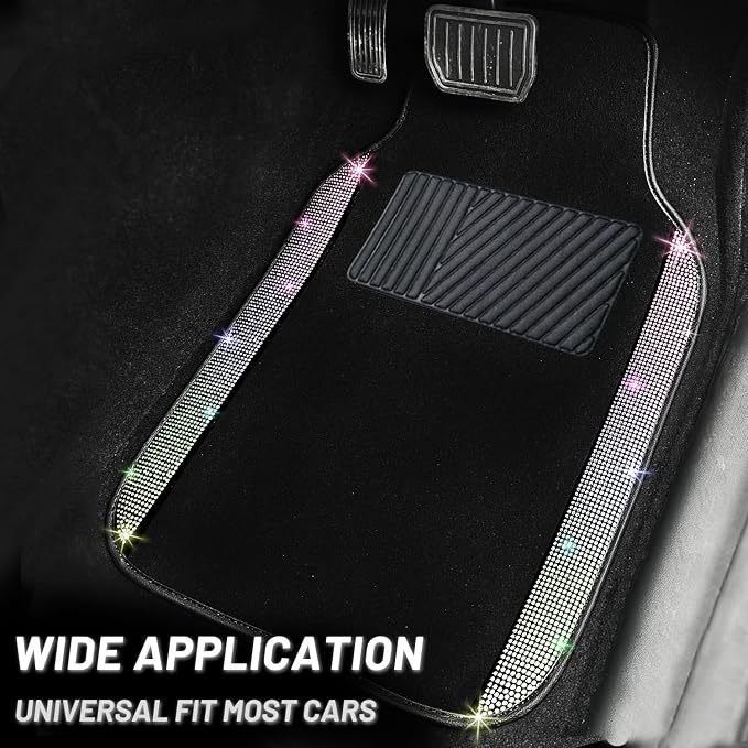 NBTEPEM Multicolor Bling Car Floor Mats Full Set, Universal Fit Most Cars - Image 2