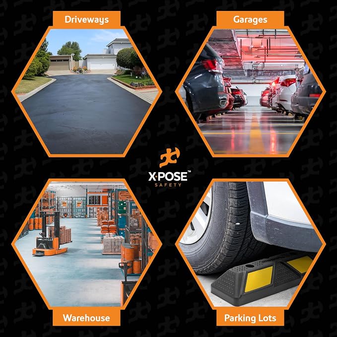 Xpose Safety 22" Heavy Duty Rubber Parking Stopper – 2 Pack Wheel Blocks - Image 7