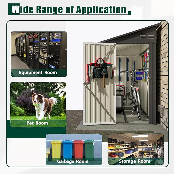 4 x 8 FT Metal Outdoor Storage Shed - Image 8