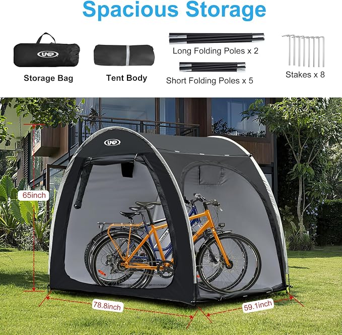 UNP Bike Storage Shed Tent, Portable Outdoor Bike Storage Tent - Image 2