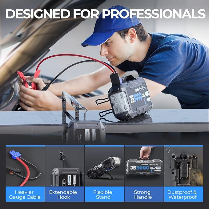 JS3000 12V 3000A Battery Booster Jump Starter Pack - Image 3