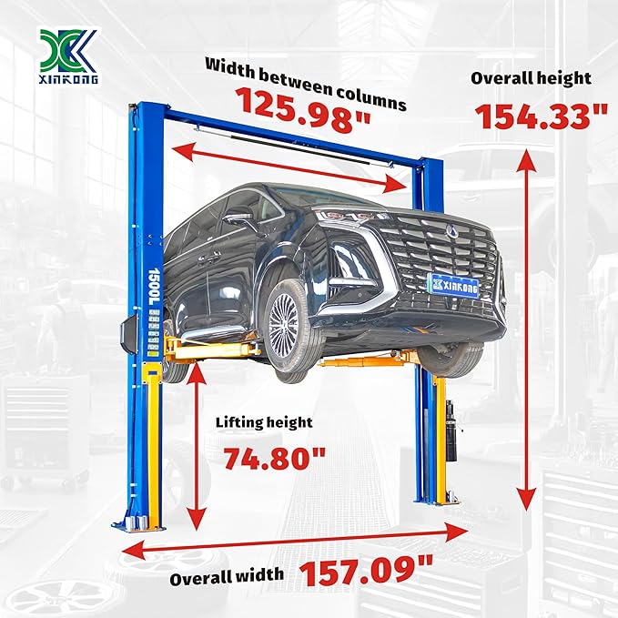 XK-1500L Auto Lift Car Lift Capacity 15000 Lbs Overhead Truck Hoist - Image 2