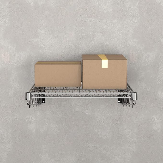 24" x 24" Chrome Wire Wall Mount Shelf - Image 6