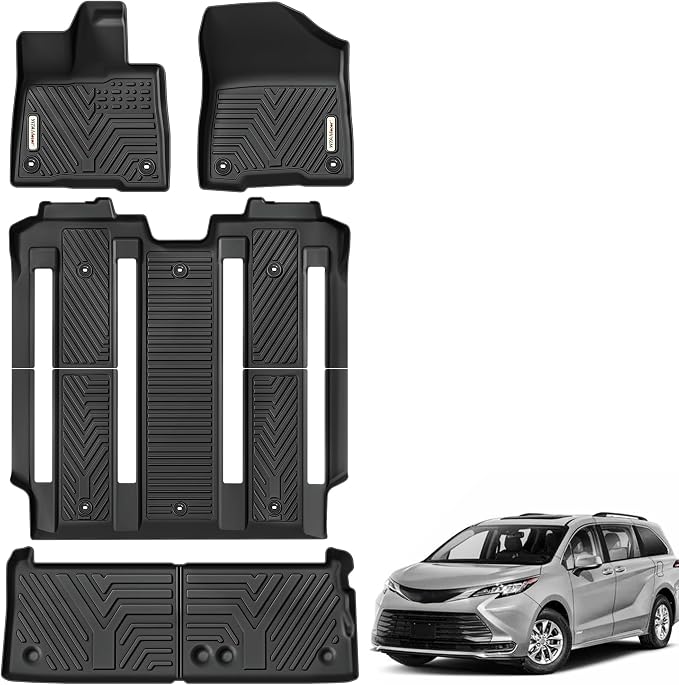 YITAMOTOR Floor Mats Fit Toyota Sienna 2021-2025, Custom Fit TPE All Weather by YITAMOTOR