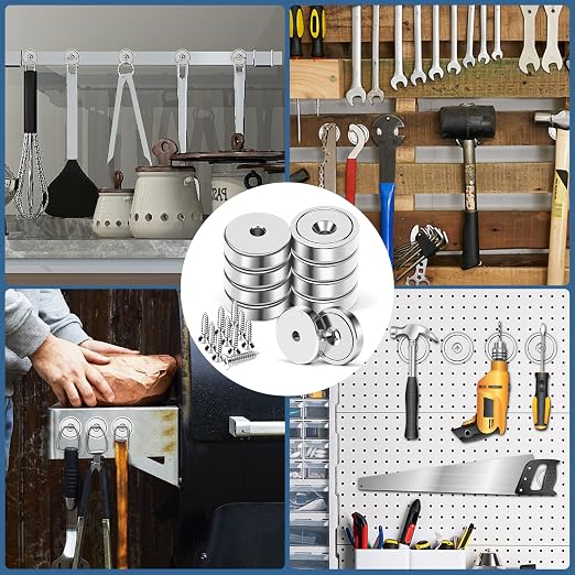 MIKEDE 10 Pack Strong Neodymium Cup Magnets, 70Lbs+ Holding Force Heavy Duty - Image 7