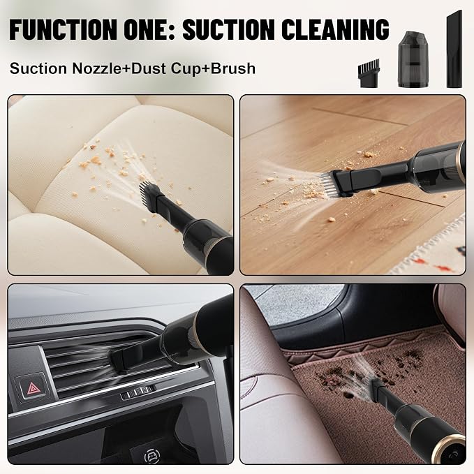 Handheld Car Vacuum Portable Cordless, 20000PA High Power 4 in 1 Vacuum Cleaner - Image 4