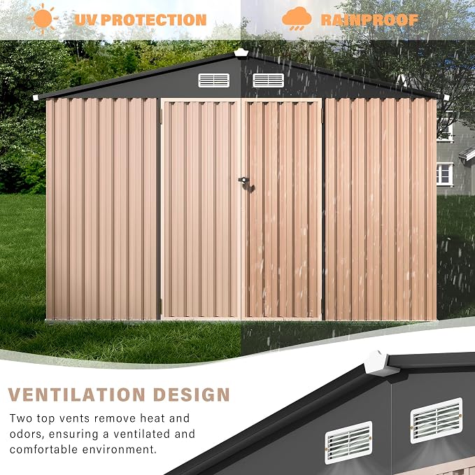 10x12 FT Metal Storage Sheds Outdoor, Metal ToolShed - Image 4