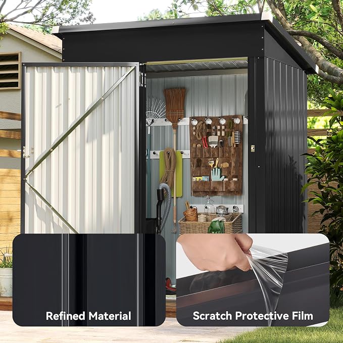 Aoxun 5x3FT Outdoor Shed Metal Storage Shed - Image 6