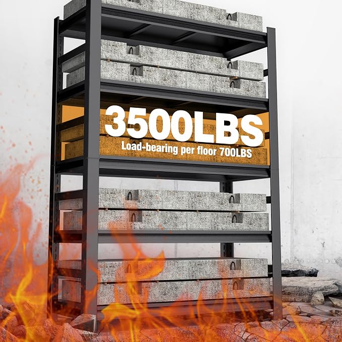 78"H Garage Shelving Heavy Duty Shelving Units, 3500LBS Large Capacity - Image 2