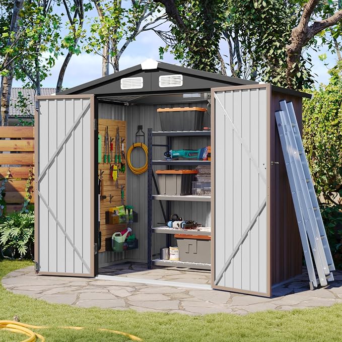Aoxun 6x3.9 FT Shed Metal Outdoor Storage Shed Garden Shed - Image 2