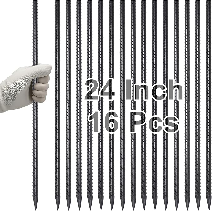 VVOKGO Rebar Stakes 24 Inch Ground Straight Concrete Form Stakes Heavy Duty by VVOKGO