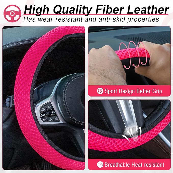 alpmosn Elastic Stretch Steering Wheel Cover, Universal Interior Accessories - Image 3