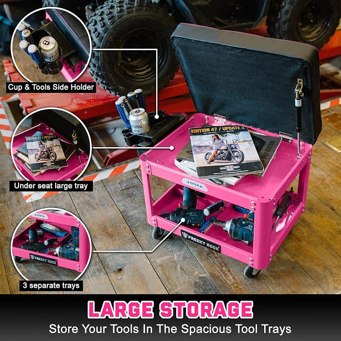 Rolling Mechanic Shop Stool - Image 5