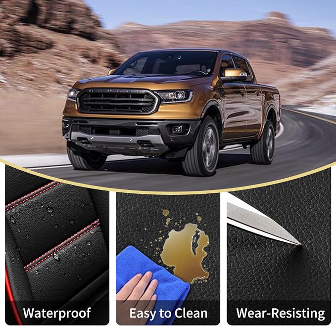 AOMSAZTO Ford Ranger Seat Covers: Full Set Custom Fit 2019 2020 2021 2022 2023 - Image 5