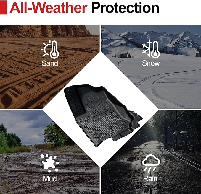 Floor Mats Set for 2025 Toyota 4Runner Fuel 5-Seater, Full Coverage All Weather - Image 8