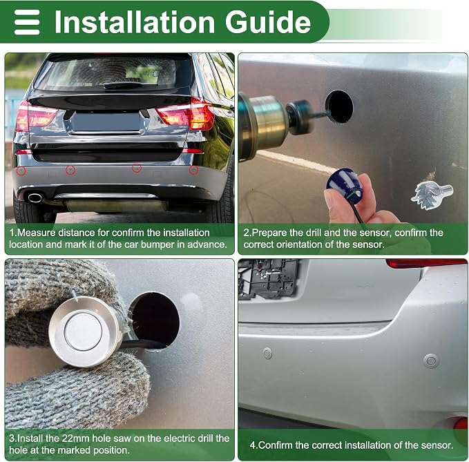 Motoforti Auto Vehicle Reverse Backup Radar System Reverse Parking Sensors - Image 7