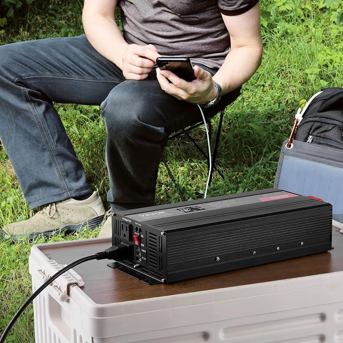 VEVOR Pure Sine Wave Inverter, 2000 Watt, DC 12V to AC 120V Power Inverter - Image 8