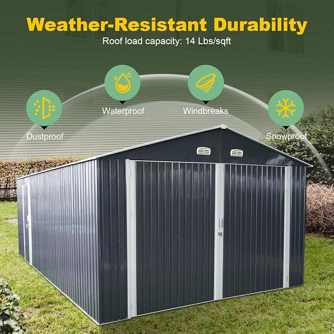 Metal Garage Shed 20x13 FT, Sheds & Outdoor Storage Clearance, Outdoor Storage - Image 8
