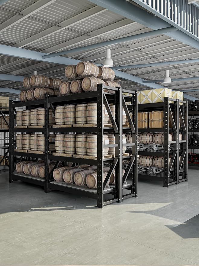 4-Tier Storage Shelves, Adjustable Industrial Metal Shelf System, 000lbs - Image 6