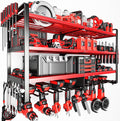 Upgrade Large power tool organizer Wall Mount, 4 Layers Heavy Duty Metal Loads by POKIPO