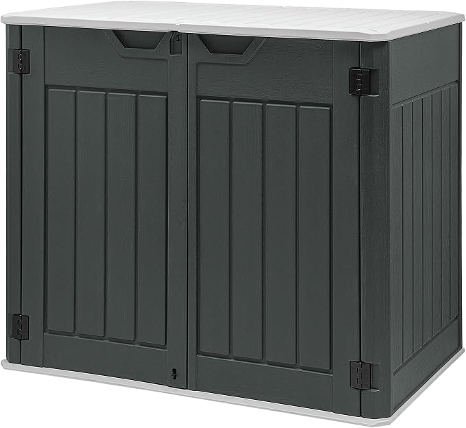 GOOBED 4.5x4ft Outdoor Horizontal Resin Storage Shed, 47 cuft Large Waterproof by GOOBED