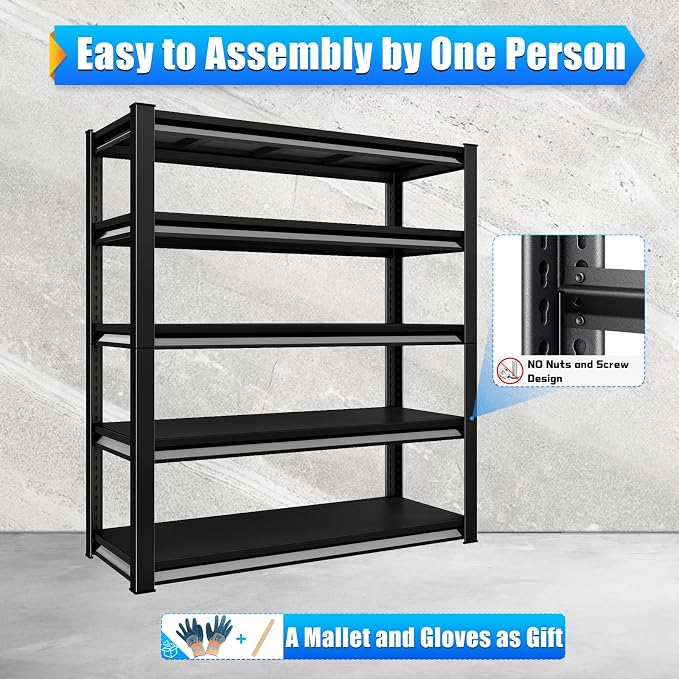 48" W Garage Shelving Heavy Duty，3000LBS Loads Adjustable Garage Storage Shelves - Image 5