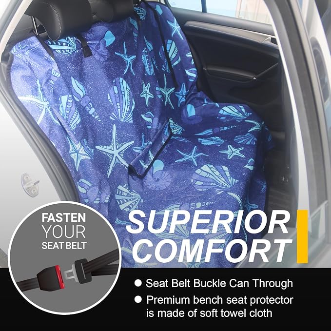 Back Seat Cover for Car Trucks Van SUV, Waterproof Rear Bench Towel Seat Covers - Image 2