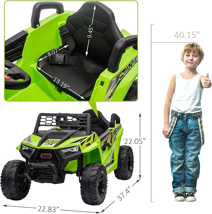 TOBBI 12V Kids Ride on Car, Electric Off-Road UTV Truck - Image 7