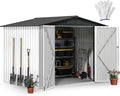 DWVO 8x6ft Metal Outdoor Storage Shed, Waterproof Tool Shed Heavy-Duty Storage by DWVO