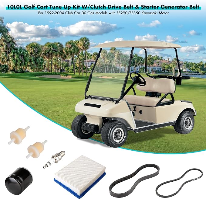 10L0L Golf Cart DS Tune Up Kit W/Clutch Drive Belt &Generator Belt fit - Image 3