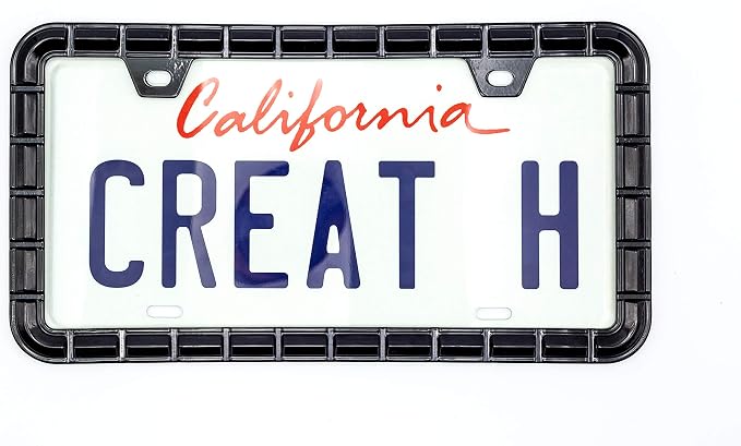 Creathome 3D Brilliance Black License Plate Frames, Pure Zinc Alloy Metal by creathome