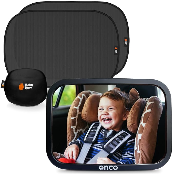 Onco Baby Car Mirror & Car Window Shades Bundle by Onco