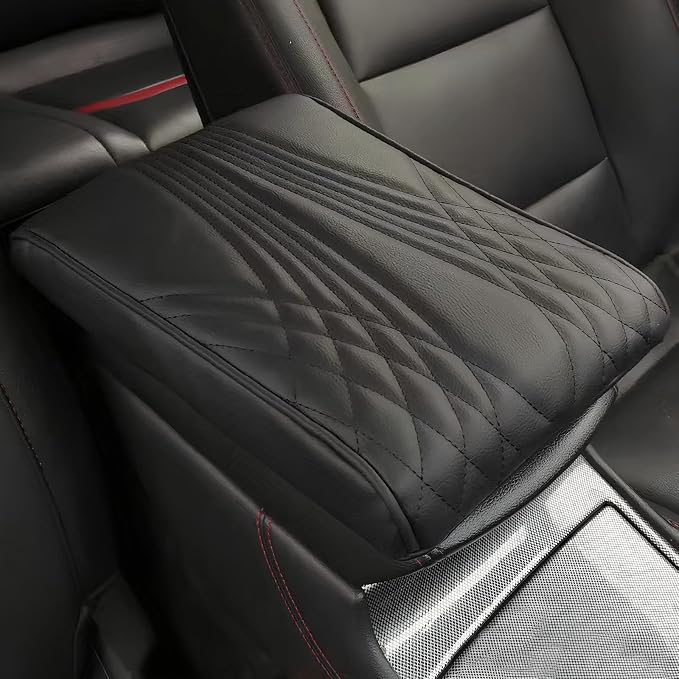 Leather Car Armrest Box Mat by Unknown
