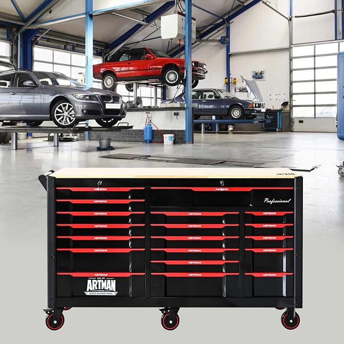 66-Inch Rolling Tool Chest and Workbench - Image 2