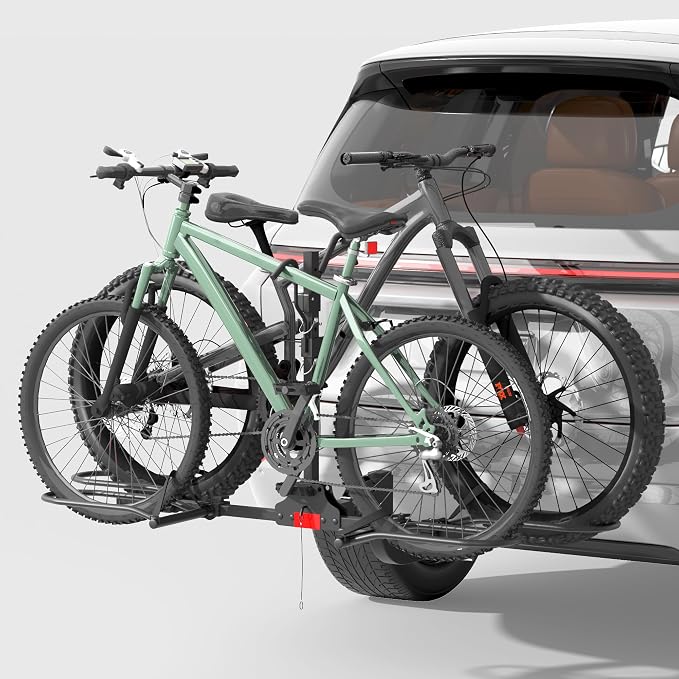 Hitch Bike Rack, Wobble Free Smart Tilting Folding Bicycle Car Racks by YARYEBE