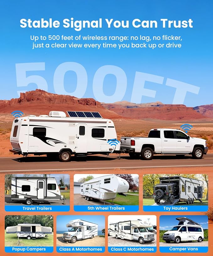 AUTO-VOX RV Backup Camera Wireless System: Left/Right Side Cameras, Adjustable - Image 5