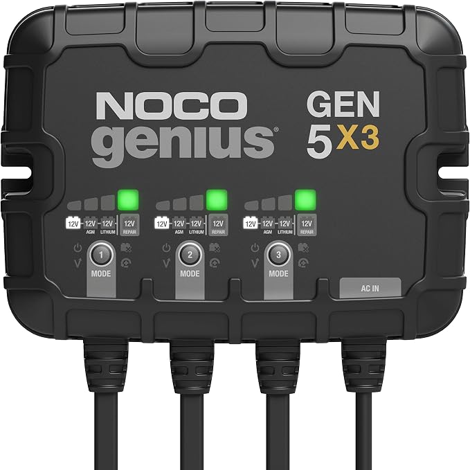 NOCO Genius GEN5X3: 3-Bank, 15A Onboard Battery Charger by NOCO