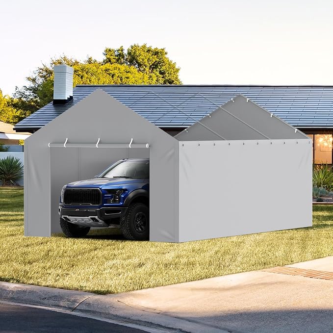 VEVOR Carport Replacement Canopy Cover Side Wall 12 x 20 ft, Garage Tent - Image 8