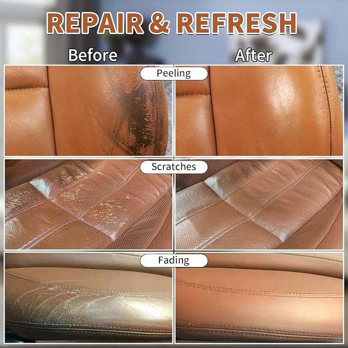 Light Brown Leather Recoloring Balm, Leather Couch Scratch/Stain Remover - Image 3