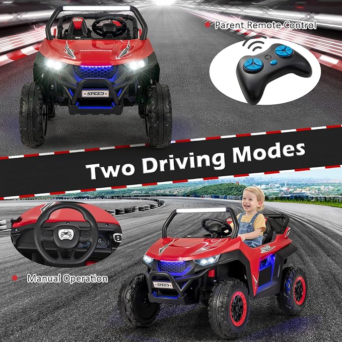 Costzon 2-Seater Ride on Car for Kids, 12V Kids' Electric Vehicles w/Remote - Image 4