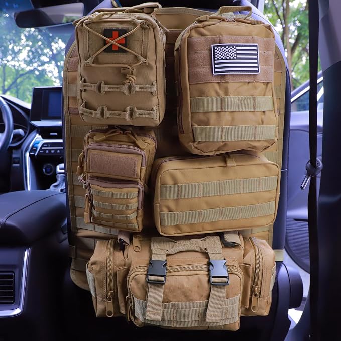 Universal Tactical Seat ​Back Organizer Vehicle Molle Panel Organizer Storage - Image 7