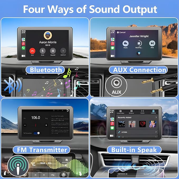 Portable Carplay Screen for Car, HD Backup Camera, GPS Navigation, Mirror Link - Image 5
