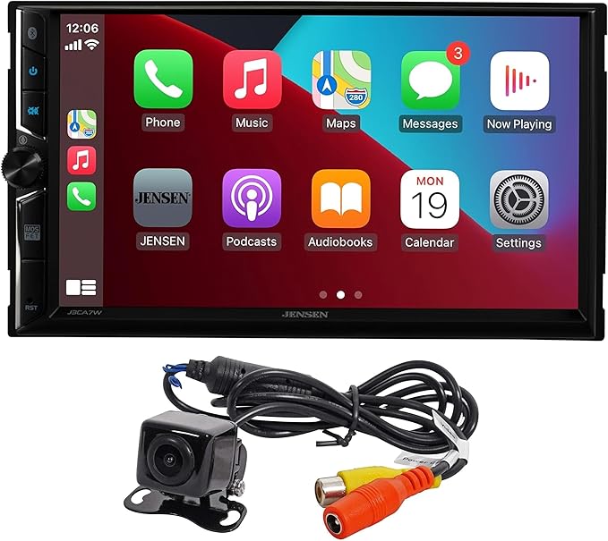 JENSEN J3CA7W 7-inch Car Stereo & BUCAM100J Backup Camera by Jensen